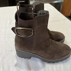 Blondo Women’s Dahlia Brown Suede Chelsea Boot Lug Sole Waterproof Grunge 5.5